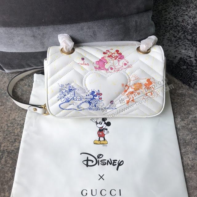 Gucci女包 古馳2020新款 頂級牛皮 Gucci白色相機包 447632 白藍色  gdj1131